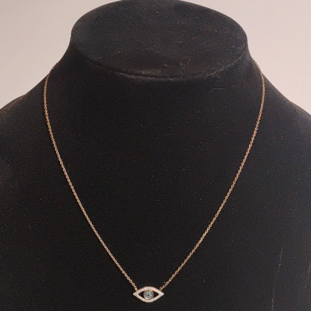 Evil Eye Guardian Necklace Set In Brilliant Stones Stamped 480 PM - Picture 3 of 8